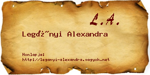 Legányi Alexandra névjegykártya